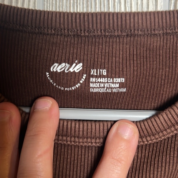 Women’s Aerie Brown Crop Tank Top Ribbed Size XL - Picture 2 of 4